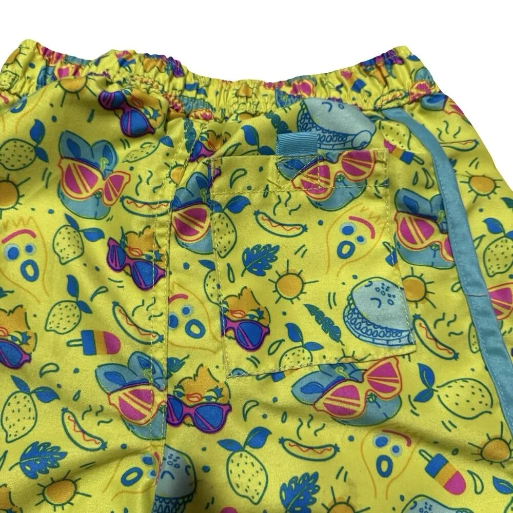 Disney Toy Story Forky Rex Boys' Yellow Swim Trunks size Small